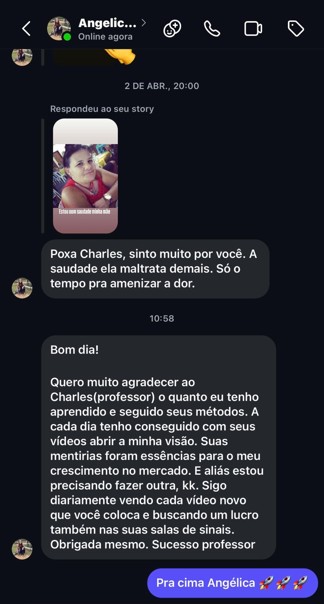 Prova 3 de aluno operando ao vivo